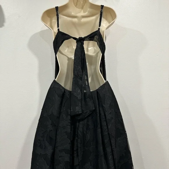 Azazie Elegant Black Open Back Dress - Picture 10 of 14